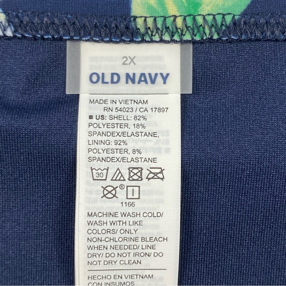 Old Navy Bikini Swim Bottoms Women XXL Blue Yellow Orange Tropical Low Rise XXL - Picture 3 of 11